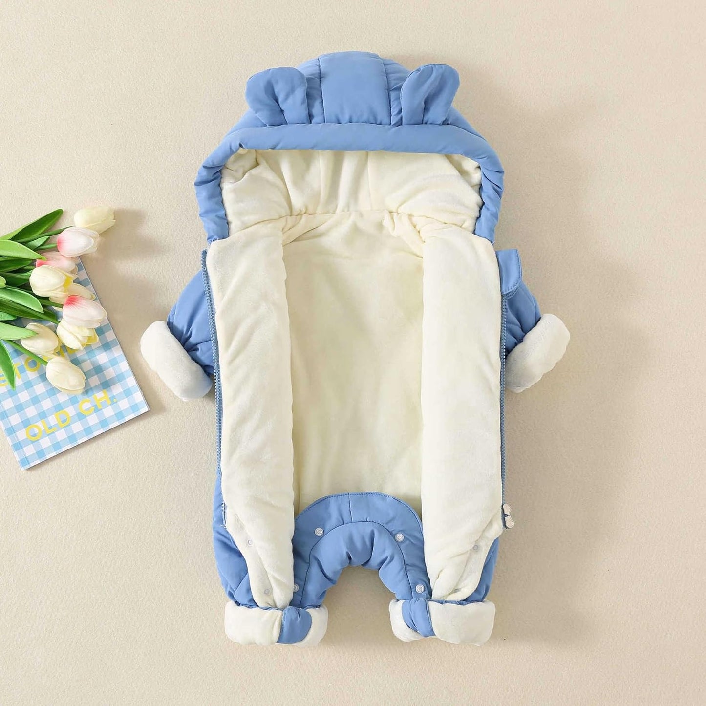 JiAmy Baby Snowsuit, Baby Boys Girls Winter Jumpsuit Romper Newborn Snow Overall 0-12 Months