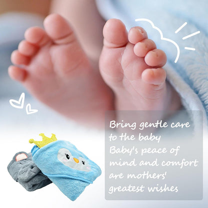 FZSECRIU Pack of 2 80 x 80 cm Hooded Towel Baby, Baby Towel with Hood, Baby Bath Towel, Children's Towel with Hood, Baby Towel Hood, Wash Cloth Baby, Baby Wash Cloth, Baby Gift Boy, Baby Things
