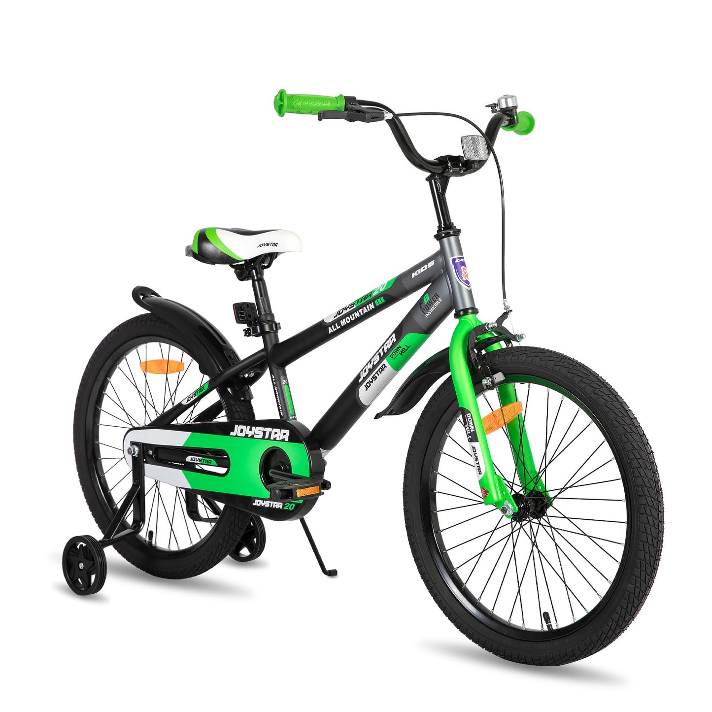 JOYSTAR Berry 12/14/16/20 Zoll Kinderfahrrad für 2-4 jährige Jungen & Mädchen, Jungenfahrrad mit Stützrädern,grün,rosa,weiß - Meloni2