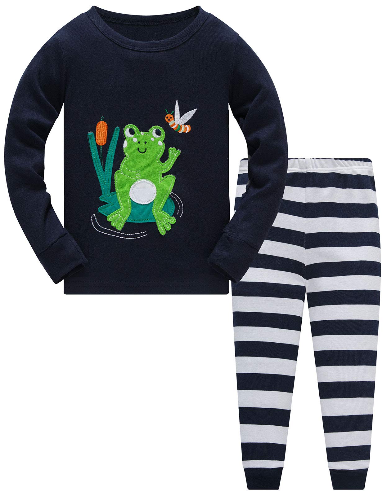 Jungen Pyjamas, Dinosaurier Langarm Zweiteiler Pyjama, Kinder Baumwolle Pyjama Set, Winter, Weihnachten Nachtwäsche, Größe 1–12 Jahre