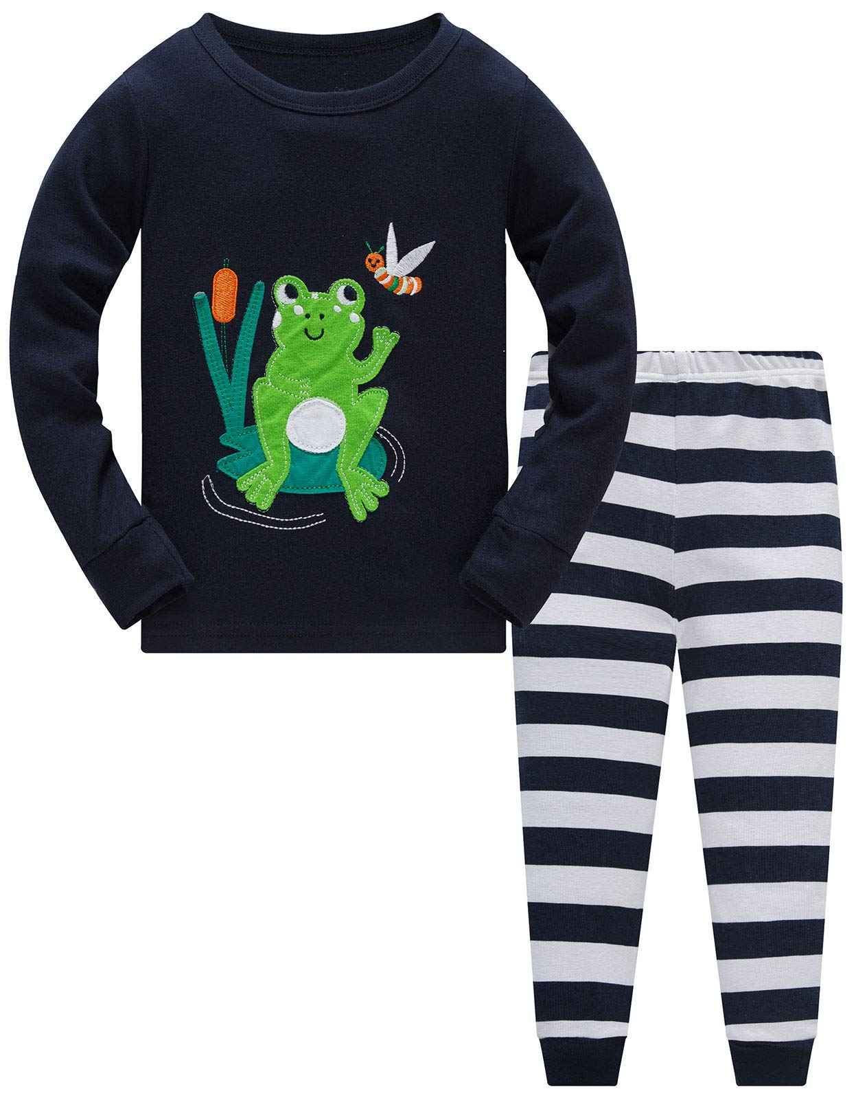 TEDD Boys’ Pyjamas, Dinosaur Long-Sleeve Two-Piece Pyjamas, Kids’ Cotton Pyjama Set, Winter, Christmas Sleepwear, Size 1–12 Years