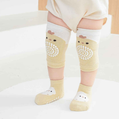 3 Paar Baby Knieschoner und 3 Paar Baby Socken Baby Krabbeln set, Anti Rutsch mit Gummipunkte Krabbelschoner Stulpen Knieschützer für Kleinkinder 0-12 Monate