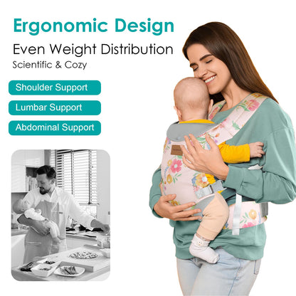 YooxArmor Babytrage für Neugeborene ab Geburt,Ergonomische gemütlich und leichtgewichtig Babybauchtrage mit Nackenstütze,Rückentrage Baby-Tragetasche Geeignet für 3-30 kg