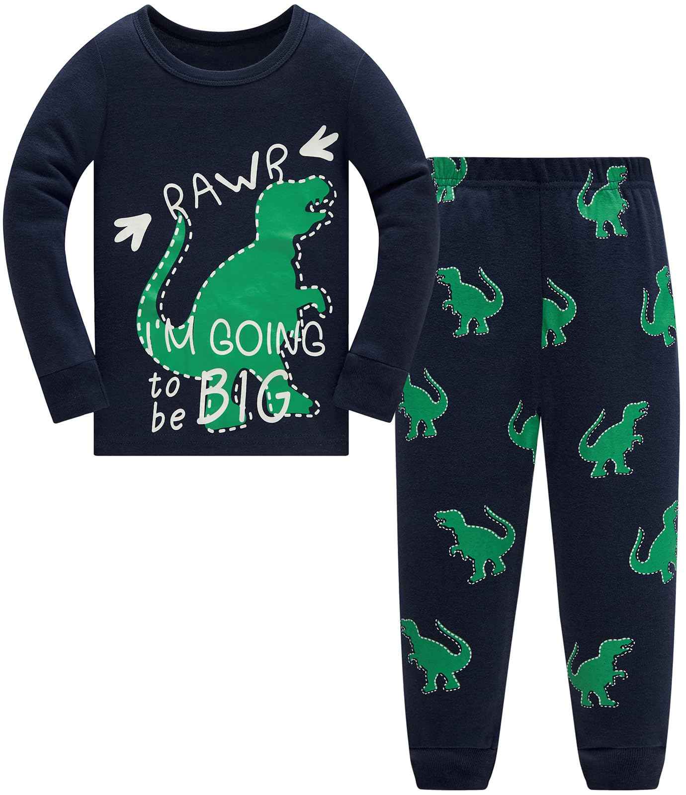 Boys Pyjamas Dinosaur Children's Sleepwear Long Sleeve Cotton Winter Christmas Pyjama Set Size 92-152, 1-12 Years
