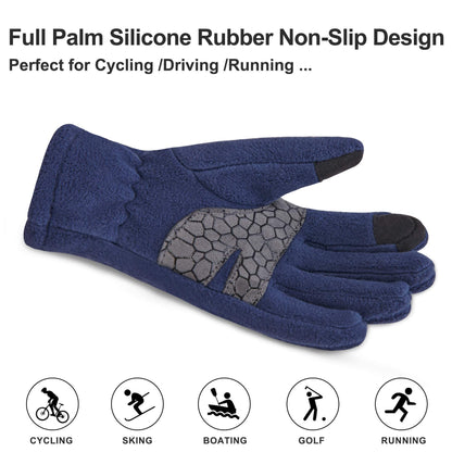 Arcweg Children's Gloves, Fleece, Warm Running Gloves, Winter Gloves, Non-Slip Cycling Gloves, Touchscreen Gloves for Boys and Girls, Finger Gloves for Sports, Outdoor, Camping, Hiking, Running