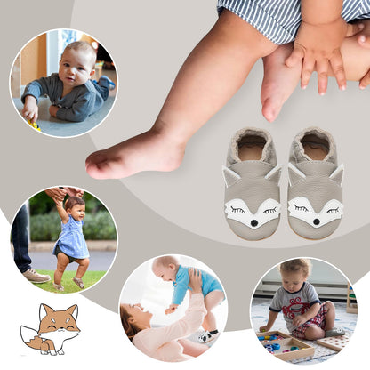 Babyschuhe IceUnicorn Krabbelschuhe für Babys, weiche Leder-Laufschuhe für Jungen und Mädchen, Lederschuhe für Kleinkinder, Baby Hausschuhe
