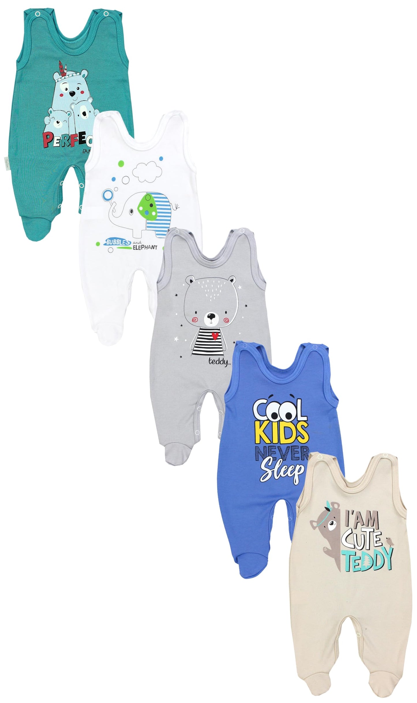 TupTam Baby Unisex Strampler mit Aufdruck Spruch 5er Pack