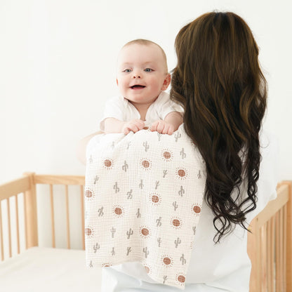 Bearmoss Moltontücher Baby 100% Baumwolle Weiche Spucktücher Baby,Atmungsaktiv und Extrem Saugfähig Musselin Tuch für Saugstark Mulltücher 4er 60x60cm (Brauner Druck)