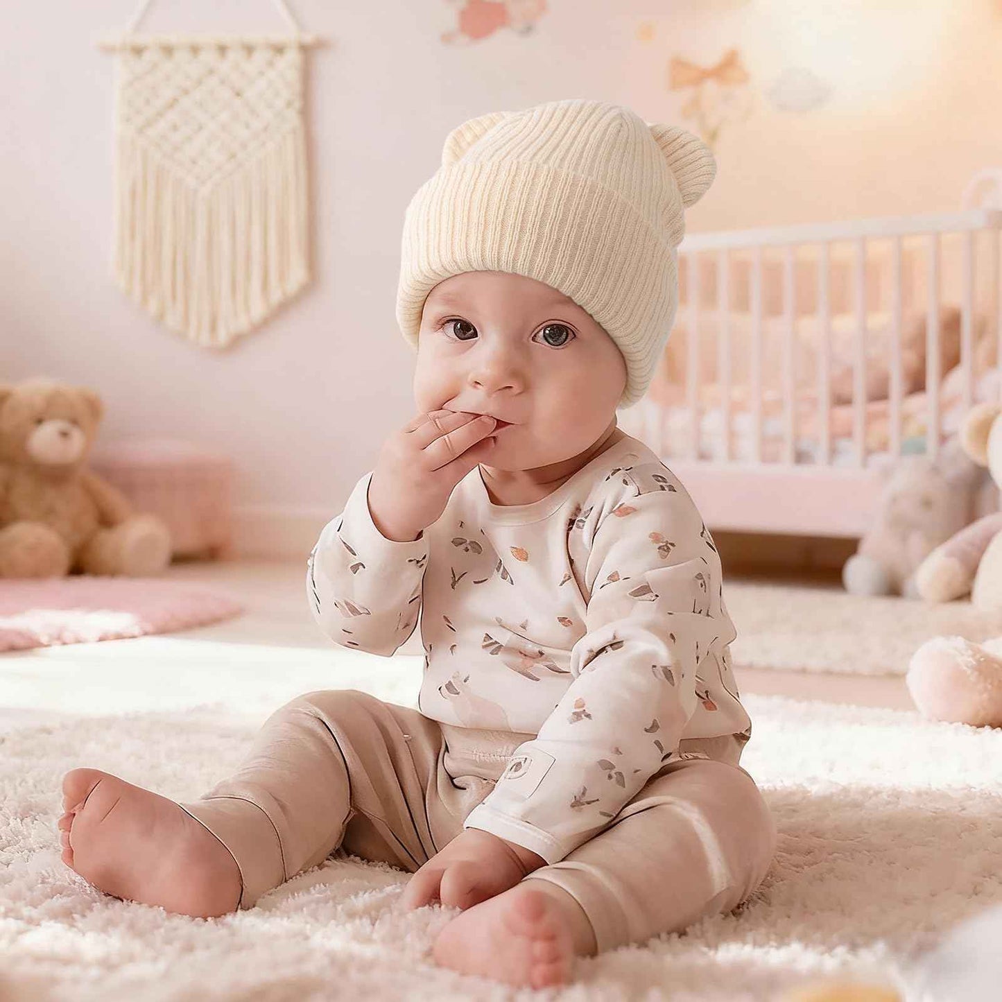 DRESHOW Toddler Beanie Baby Winter Hats Baby Soft Knitting Cute Bear Ears Hat for Boys Girls Warm Hat Hats for 0 Months - 24 Months