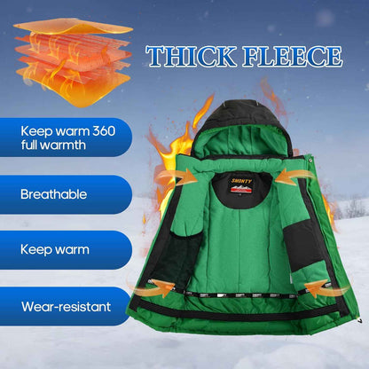 SMONTY Children's Snowsuit for Boys, Winter Ski Jacket and Trousers Set with Hood Strap, Windproof, Waterproof, Warm Coat