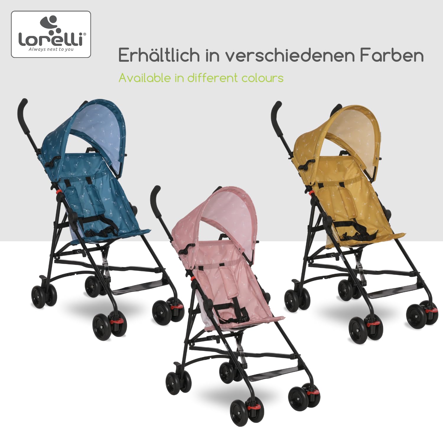 Lorelli Ultra Leichter Buggy Kinderwagen Vaya - nur 4,7kg - Kompakter Sportsitz bis 15kg, Sitzbuggy mit 5-Punkt-Gurt, faltbarem Verdeck und ergonomischen Griffen, klappbarer Reisekinderwagen, rosa - Meloni2