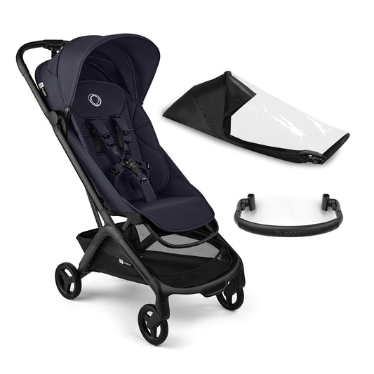 Bugaboo Butterfly 2 Reisebuggy Set – leichter, faltbarer Kinderwagen mit Sicherheitsbügel & Regenabdeckung – Handgepäckgröße, mit Liegefunktion – ab 6 Monaten bis 4 Jahre – Deep Indigo