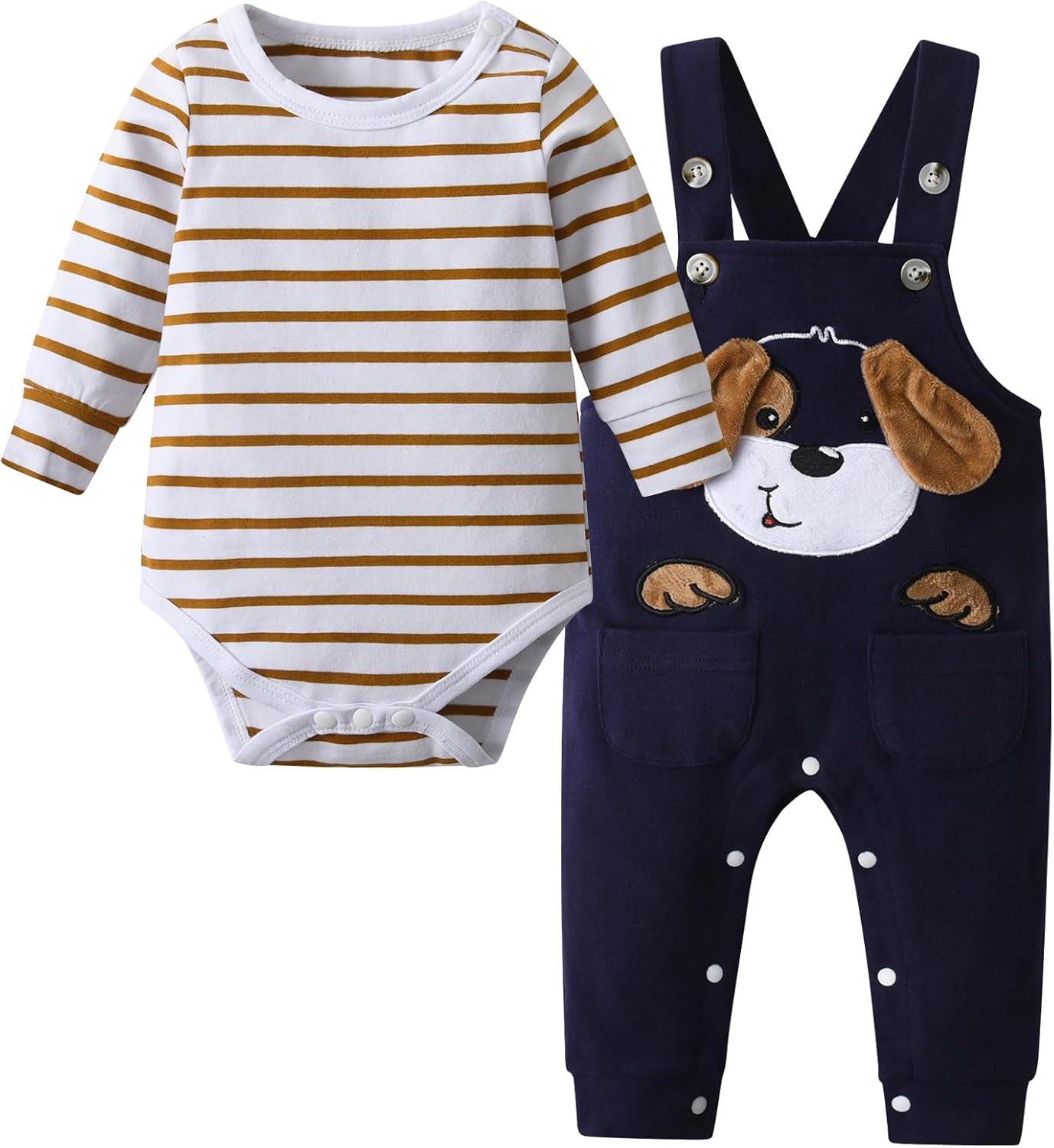 Baby Boy Kleidung Gestreifte Tops Animal Print + Hose Outfit Set