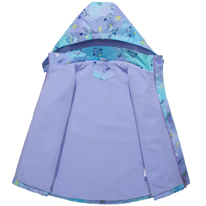SXSHUN Children's Girls' Softshell Jacket with Fleece Lining Transition Jacket Print Hiking Jacket Outdoor Jacket Warm Windproof Breathable Spring Autumn 