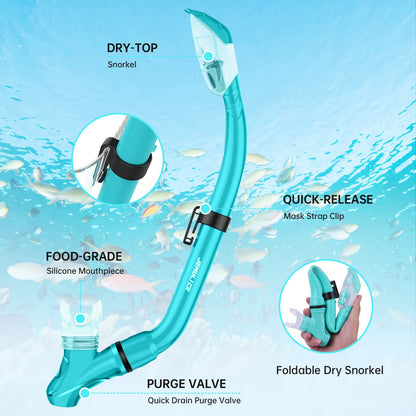 JEMULICE Taucherbrille Kinder, Schwimmbrille Kinder Schnorchelmaske für Jungen Mädchen, Tauchmaske mit Nasenabdeckung 180°Panorama HD Anti Nebel Anti-Leck Schwimmmaske für Kinder 4-16 Jahre