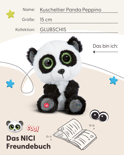 NICI GLUBSCHIS Lynx Lenzo 15cm - Dangling cuddly toy lynx with big glittery eyes - 49295 