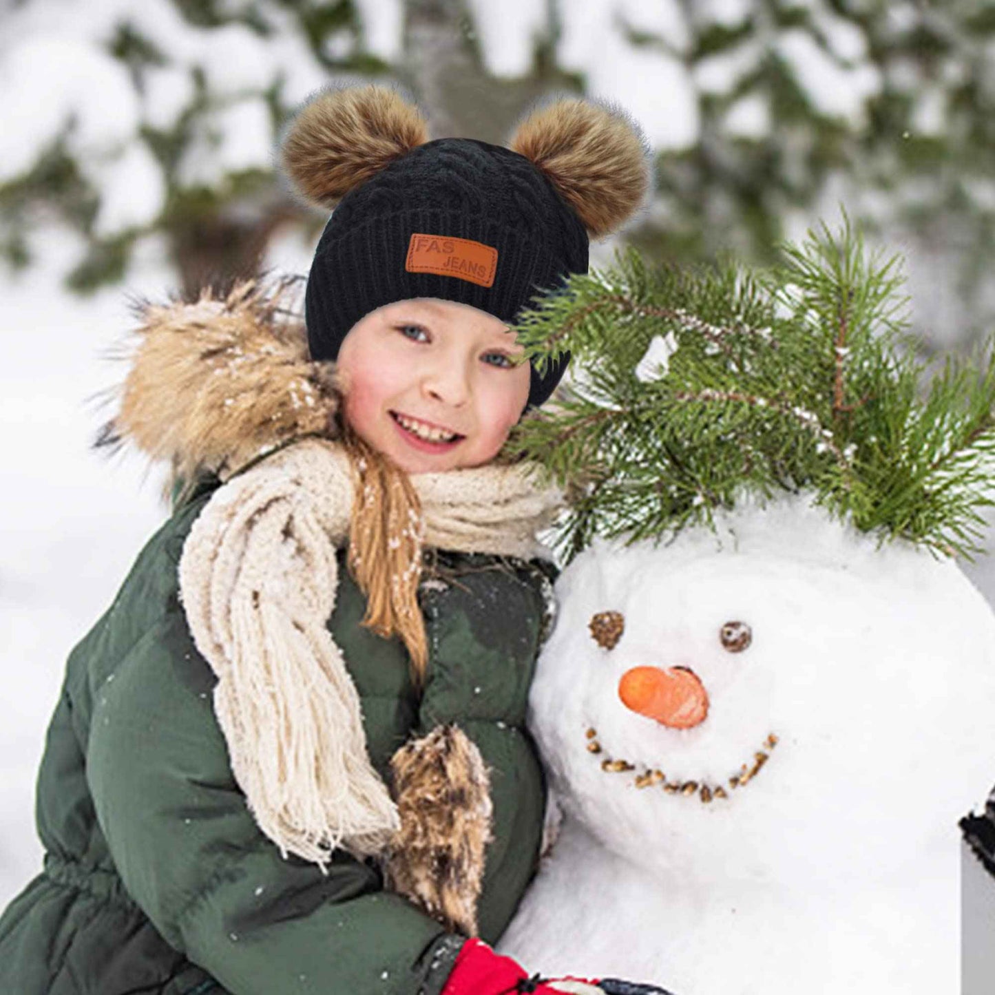 Kinder Wintermütze Schal Handschuhe Set - Strickmütze Beanie Hut für Mädchen Jungen 3-8 Jahre - Warme Winter Bekleidung
