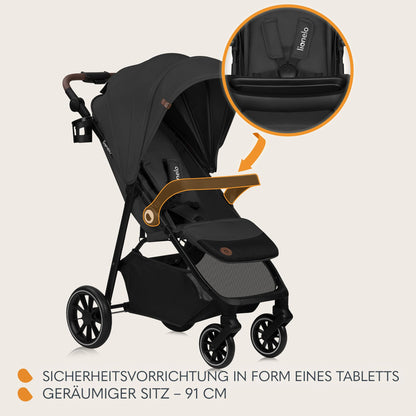 LIONELO Emma Plus Kinderwagen bis zu 15 kg, Kindersportwagen, leicht modern klein Buggy mit Liegeposition, zusammenklappbar, große Räder, großer Korb, Tasche Vivid Turkus