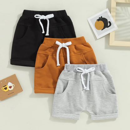 Himllauen Baby Jungen Shorts 3er-Pack Sommer Einfarbig Shorts 0-3 Jahre Kinder Kurze Hosen