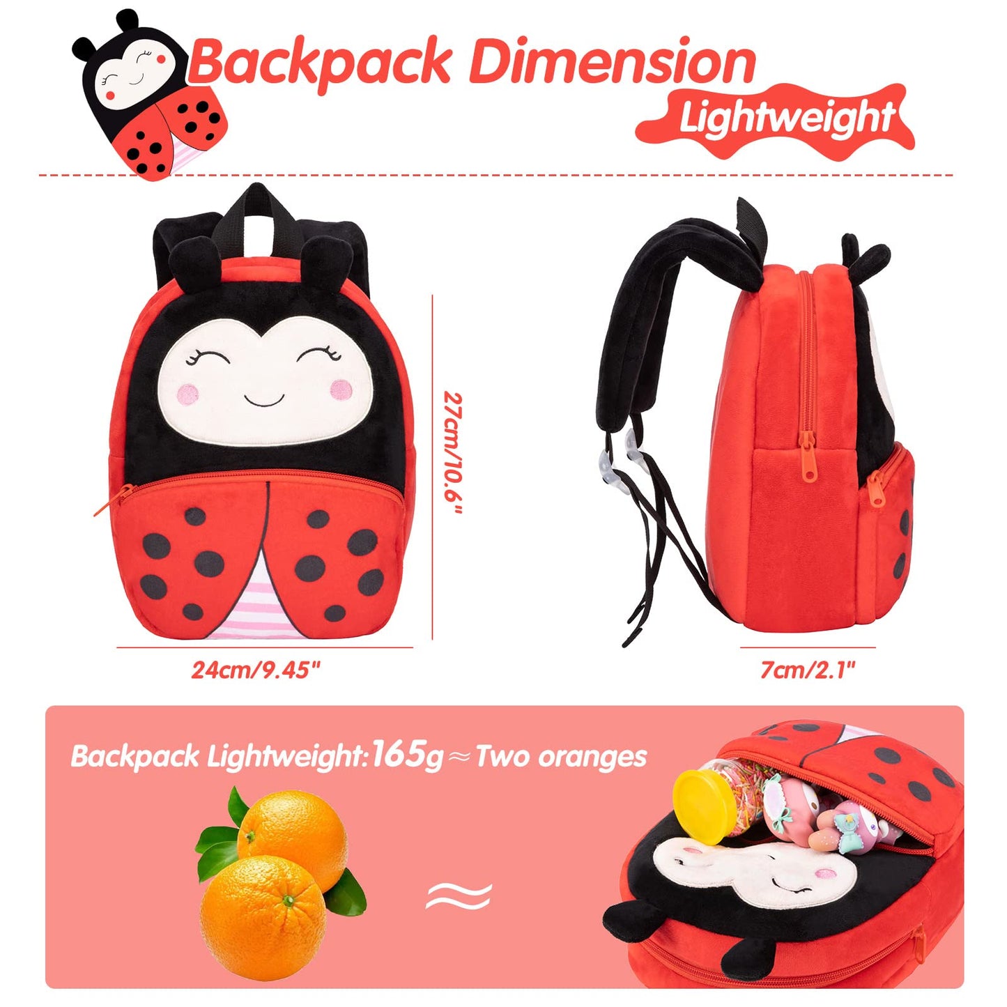 Kinderrucksack Kinder Mini Schulrucksack Tiere Kindergartentasche fur Jungen Madchen Kleinkind (Rosa Kuh)