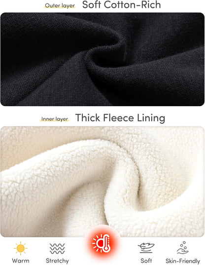 Domee Girls' Leggings Lined Thermal Trousers Warm Winter Cotton Embroidered Rabbit