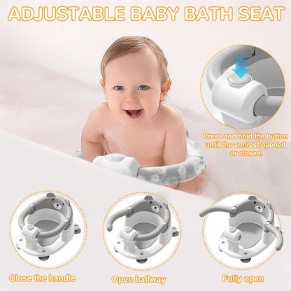 Bebamour Baby Bath Seat 6 Months + Child Bathtub Non-Slip Bath Chair, Water Jug