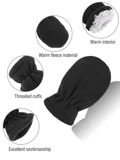 Boyiee 3 Pairs Newborn Baby and Toddler Winter Mittens Gloves Fleece
