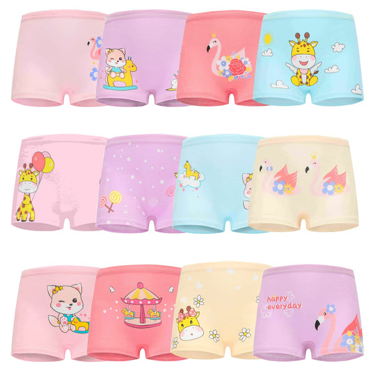 JackLoveBriefs Unterhosen Mädchen Pantys Baumwolle Unterwäsche (Mehrfarbig 12 Pack, 2-9 Jahre)