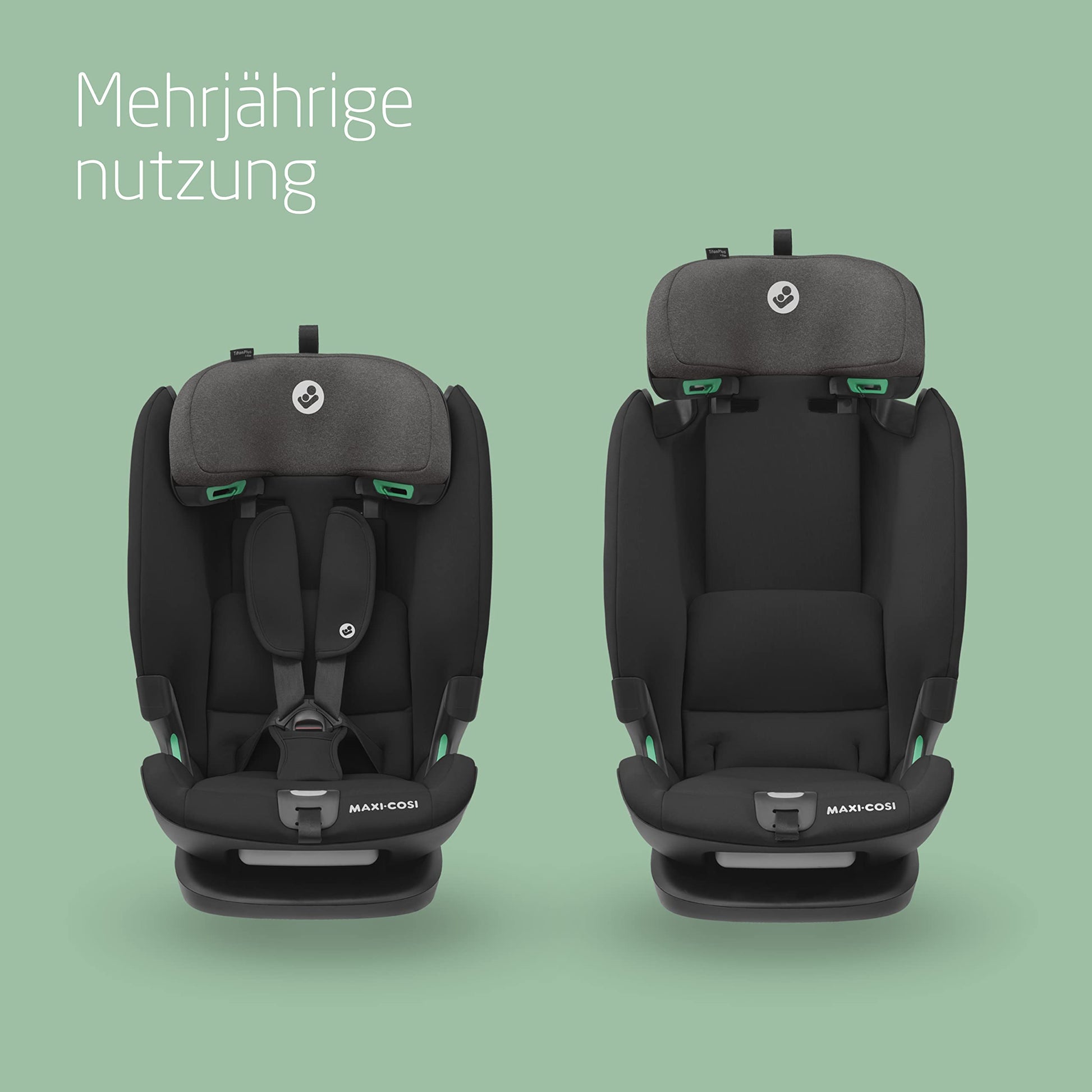 Maxi-Cosi Titan Plus i-Size, mitwachsender Kinderautositz, 15 Monat-12 Jahre (76-150 cm), G-CELL-Seitenaufprallschutz, 4 Liegepositionen, weiche Schaumstoffpolster in Kopfstütze, Authentic Black - Meloni2