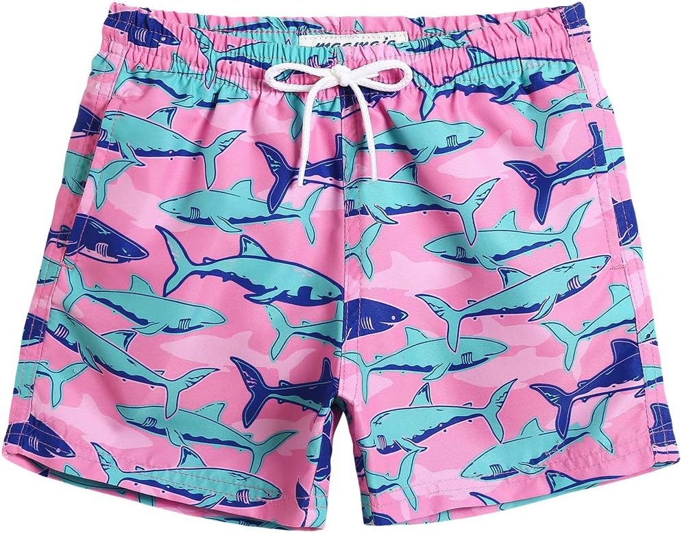MaaMgic Boys’ Small Swimming Shorts, Quick-Drying Board Shorts with Mesh Lining, Pockets and Adjustable Drawstring