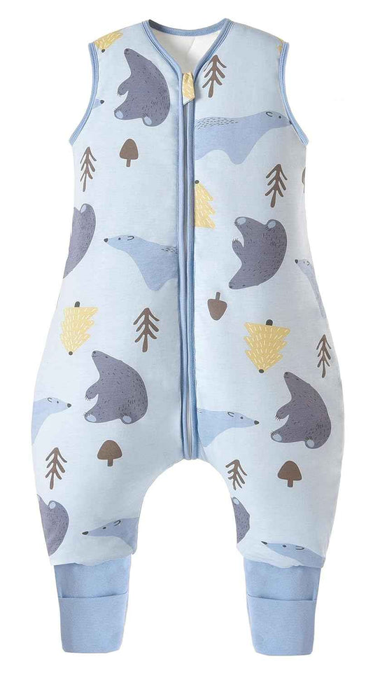 Chilsuessy Baby Sleeping Bag with Legs, 1.5 Tog, Sleeping Bag, 100% Cotton, All-Year Sleeping Bag with Feet, Baby Sleeping Bag, Children, 1.5 Tog/Zebra, 80 cm / Baby Height 85–95 cm