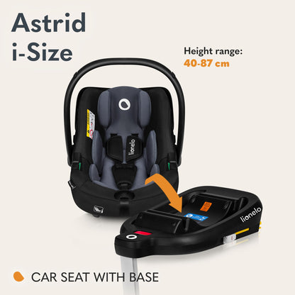 LIONELO ASTRID i-Size Baby Autositz 40-87 cm, Babyschale Gruppe 0+, Rückwärtsgerichtete Montage, 3-Punkt-Sicherheitsgurt Seitenschutz, Sitzeinlage Dri-Seat - Meloni2