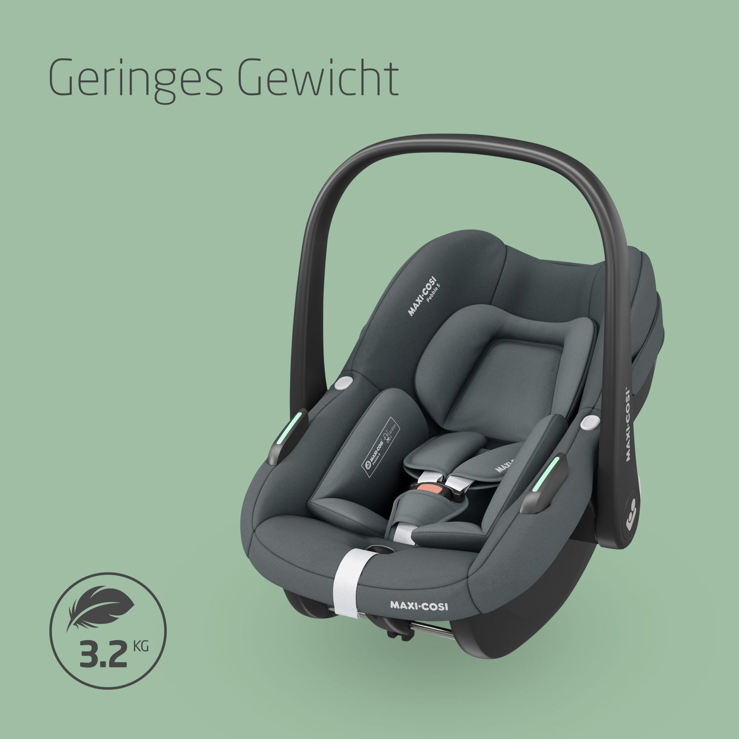 Maxi-Cosi Pebble i-Size, Babyschale, 0–15 Monate, 0–13 kg, 40–83 cm, leichter i-Size Kindersitz, Click&Go-Installation, G-CELL Seitenaufprallschutz, Sitzverkleinerer, Tonal Black - Meloni2