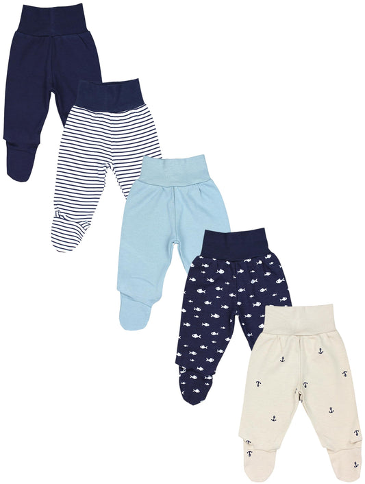 TupTam Baby Strampelhose Jungen Mädchen Hose mit Fuß 5er Pack