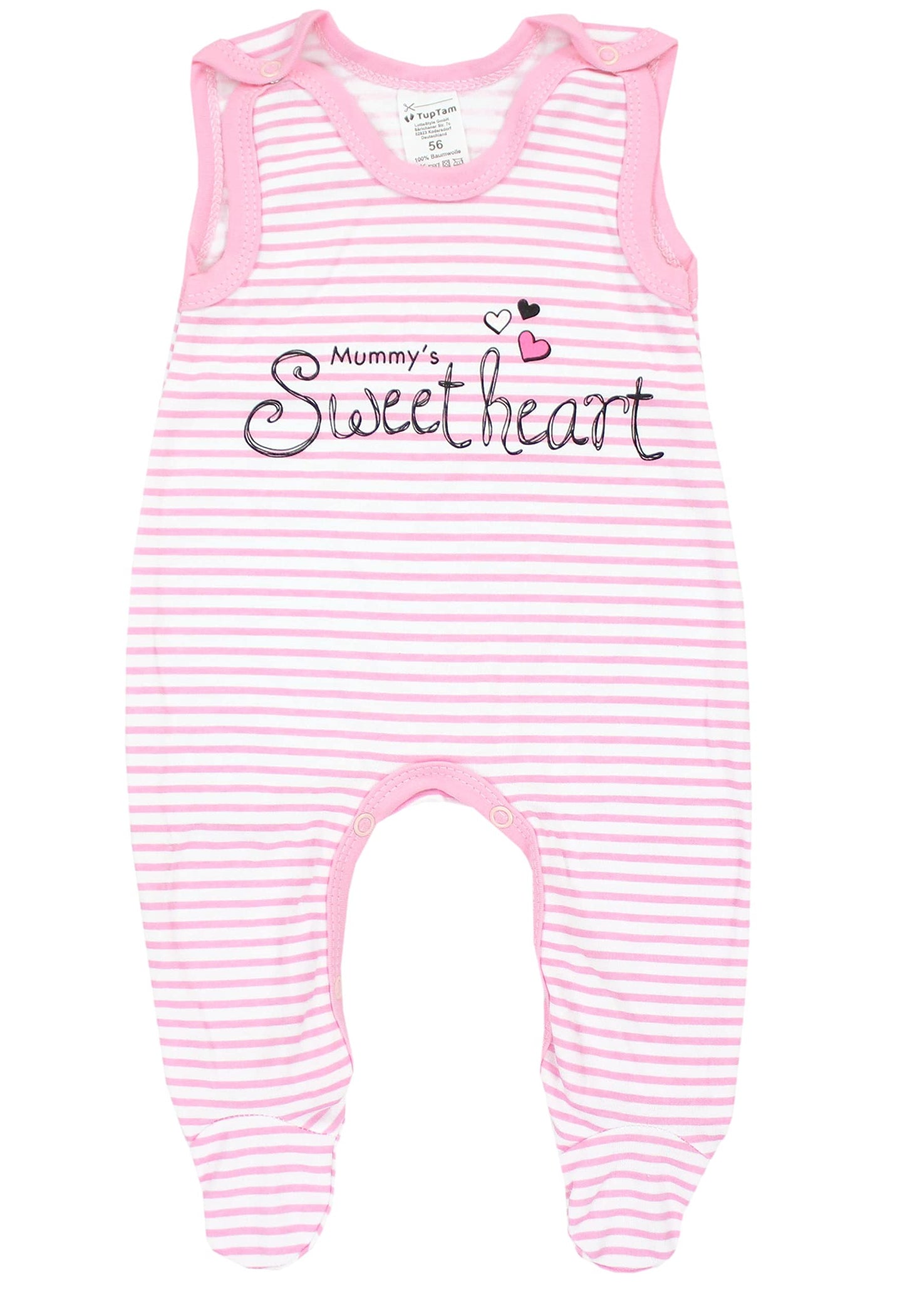 TupTam Baby Mädchen Strampler mit Aufdruck Spruch 3er Pack