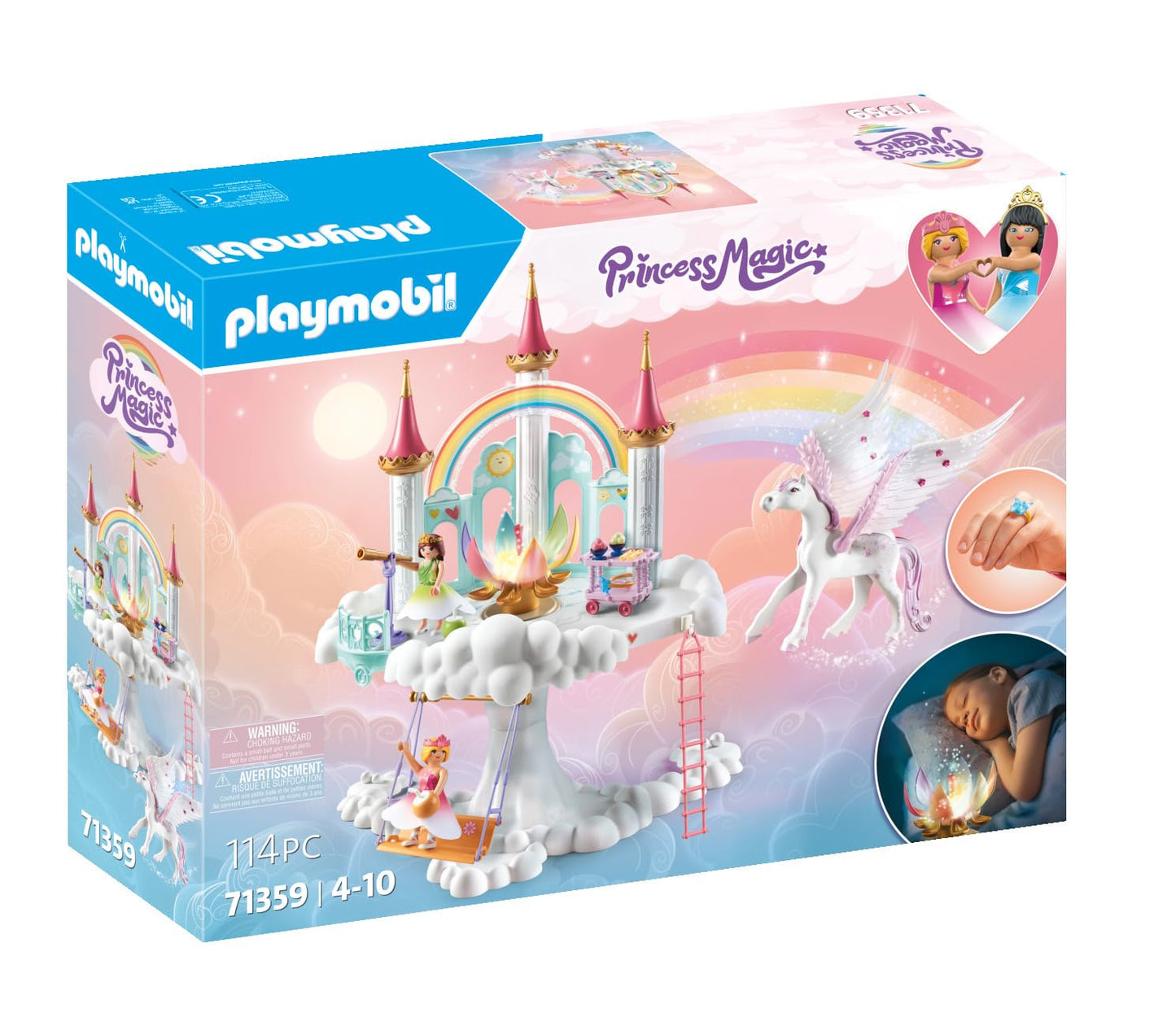 PLAYMOBIL Princess Magic 71360 Heavenly Baby Cloud, Magic Nursery in the Clouds, Includes Baby Cradle, Rocking Horse, Teddy Bear and More, Toy for Children from 4 Years