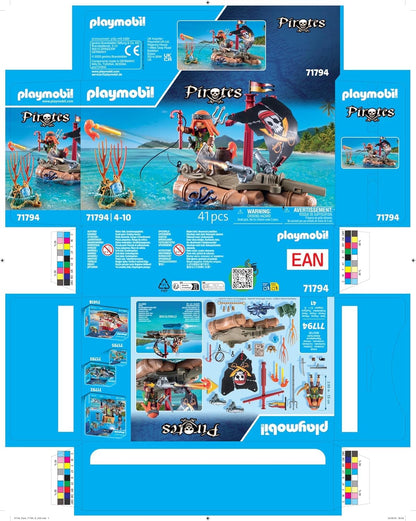 PLAYMOBIL Pirates 71794 Treasure Recovery on Pirate Raft Pirate Toy Pirate Figure Toy for Children from 4 Years