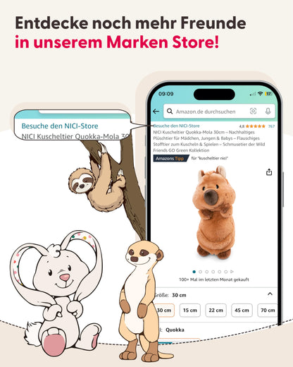 NICI GLUBSCHIS Kuscheltier Hase Spottitu 15cm bunt - Stofftier aus weichem Plüsch, niedliches Plüschtier zum Kuscheln und Spielen, für Kinder & Erwachsene, tolle Geschenkidee - 61453