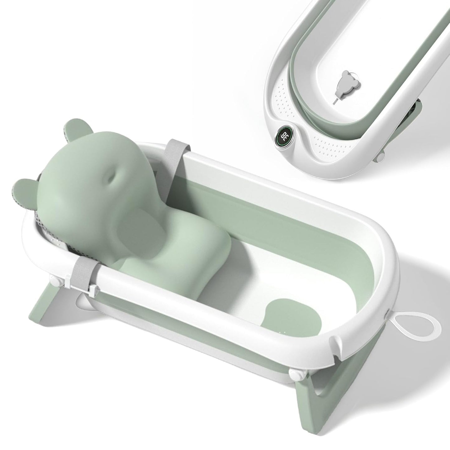 Faltbar Baby Badewanne Mit Rutschfestem Badewannensitz - Babywanne Xxl Mit Badethermometer - Von Der Geburt Bis 3 Jahre - Baby Bathtub - Babygeschenk - Geburtsgeschenke Für Mädchen & Jungen