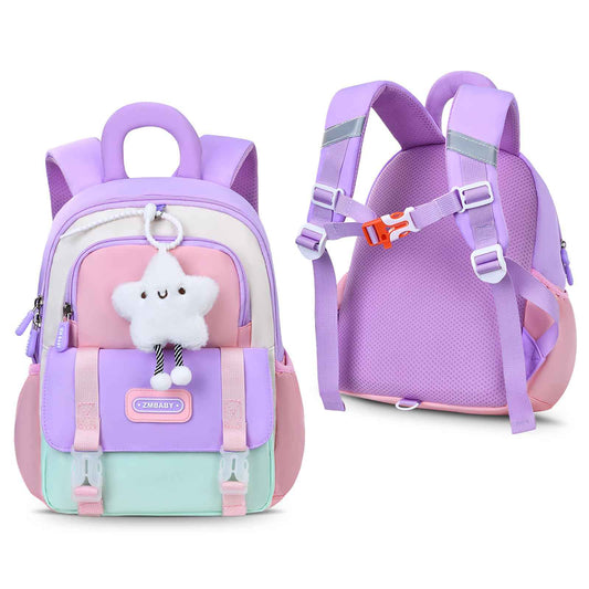 Tanou Backpack Nursery for Girls, Ultra Light Nursery Backpack Girls, Cute Nursery Backpack with Chest Strap for Preschool Nursery, purple, childish