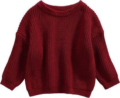 L&ieserram Baby Mädchen Jungen Gestrickt Pullover Jumper Neugeborenen Kinder Langarm Strickpullover Einfarbige Pulli Kleinkinder Kleidung Outfit Knitted Sweater 0-5 Jahre
