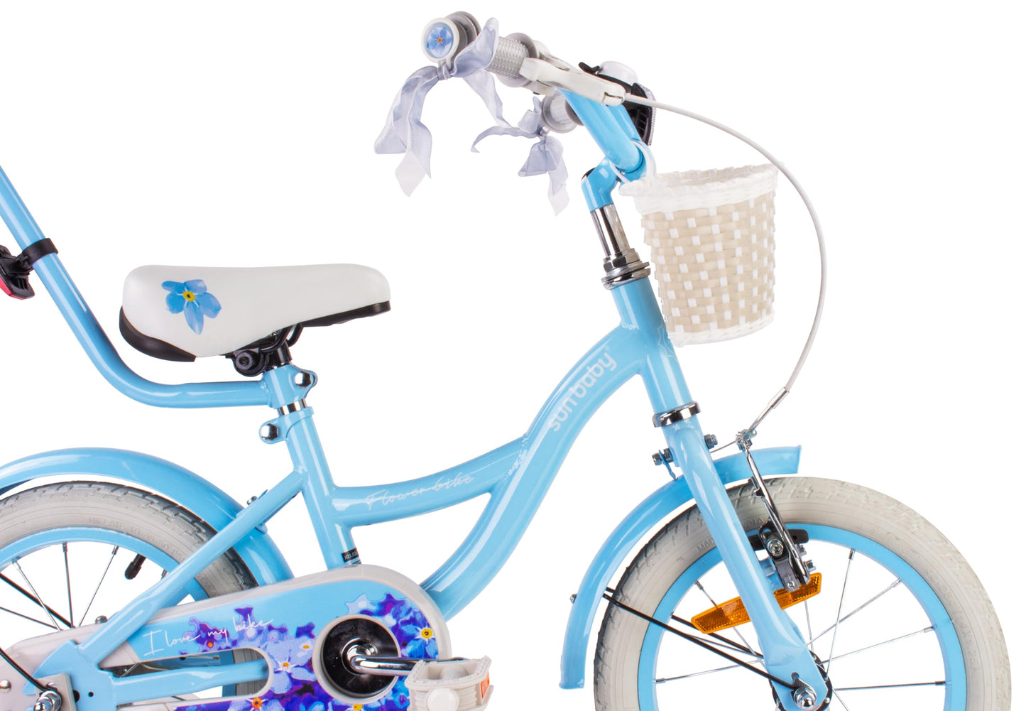 sun baby Mädchenfahrrad Flower Bike Radgröße zur Auswahl, mit Abnehmbarer Schubstange, Kinderfahrrad für Mädchen von 2 bis 6 Jahre