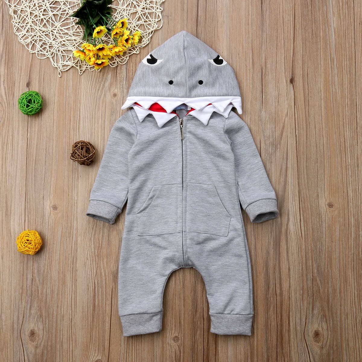 Baby Strampler Neugeborenen Herbst Winter Overall Kleinkind Tier Kostüm Overall mit Kapuze Langarm Bodysuit für Baby Mädchen Jungen Kuscheln