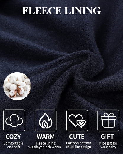 Baby Romper with Hood, Snowsuits with Gloves and Booties, for Toddlers, Fleece Cotton Romper for Toddlers, Boys and Girls, Warm Jumpsuit, Winter Jacket, 6-9 Months