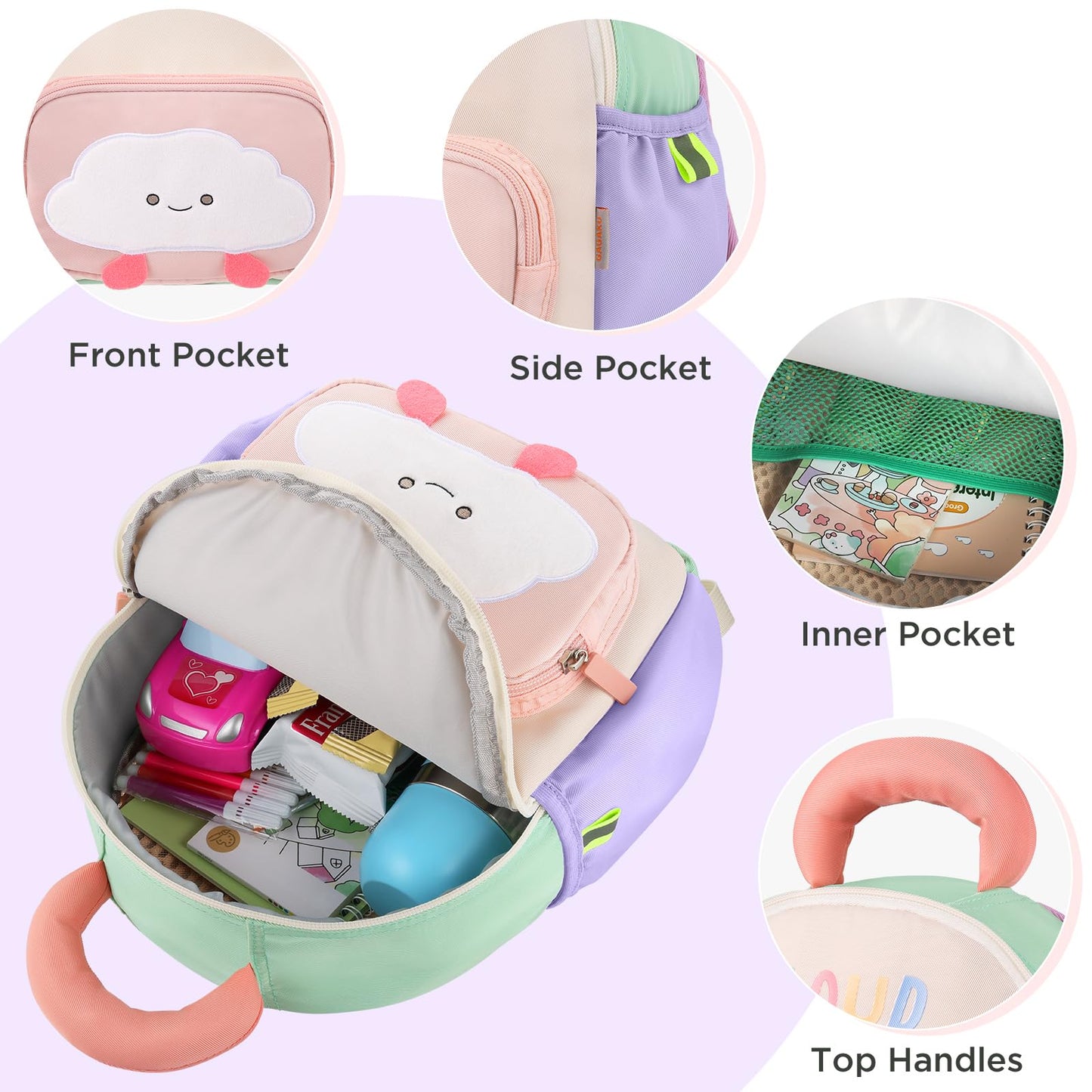 Kinderrucksack Mädchen 30cm Rucksack Kleinkind Kinderrucksack für 2-4 Jahre Kinder kindergartenrucksack Mini Tagesrucksack Reisetasche - Rosa Erdbeere