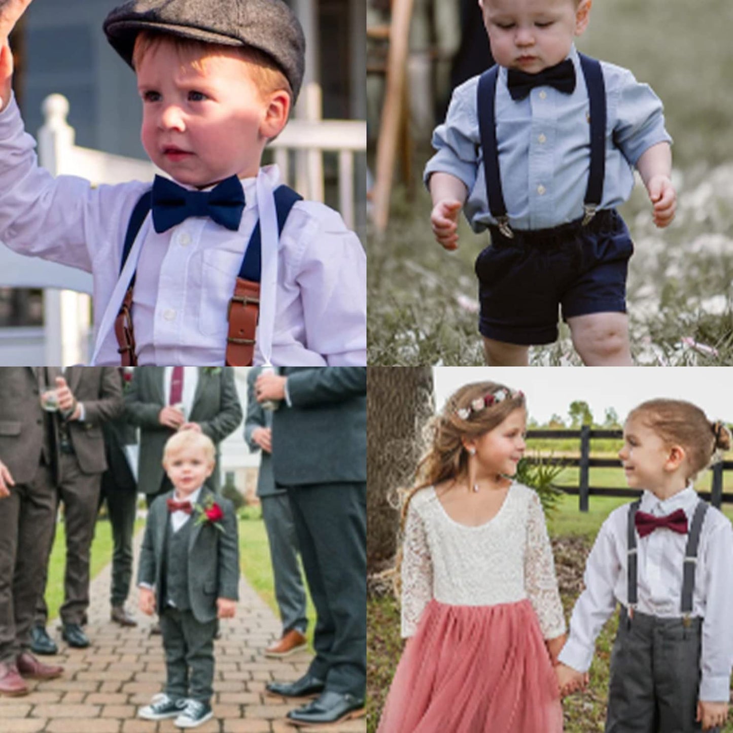 Unisex Jungen Mädchen Hosenträger mit drei Klammern in der Taille