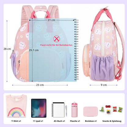 Kinderrucksack Mädchen 30cm Rucksack Kleinkind Kinderrucksack für 2-4 Jahre Kinder kindergartenrucksack Mini Tagesrucksack Reisetasche - Rosa Erdbeere