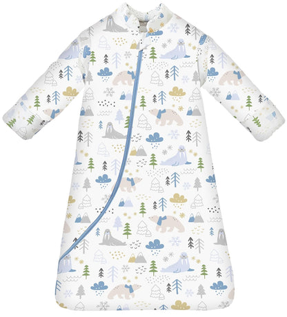 Chilsuessy Baby Sleeping Bag Winter, Removable Sleeves, Warm Lined 3.5 Tog Winter Sleeping Bags, Boys/Girls Sleeping Bag for Toddlers from 6 Months to 6 Years