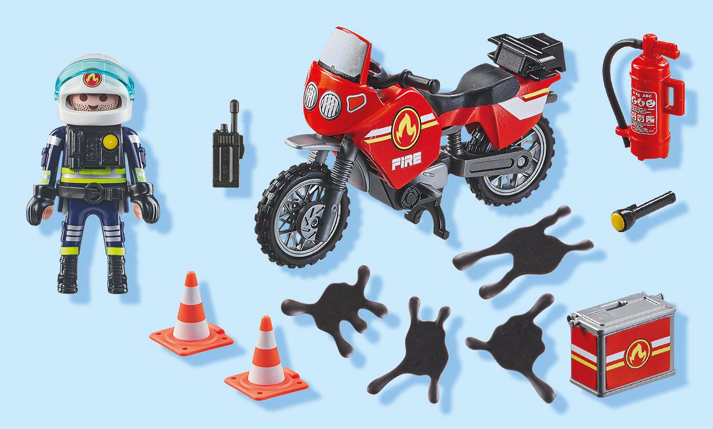 PLAYMOBIL Action Heroes 71464 Fire Boat with Aqua Scooter, Exciting Water Rescue, Includes Diving Goggles, Flippers and Life Jacket, Realistic Toy for Children from 4 Years