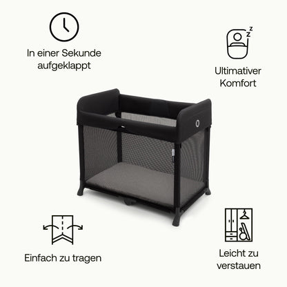 Bugaboo Stardust, 2-in-1, leichtes, kompaktes und faltbares Reisebett | kompakter Spielstall, mit Matratze, in 1 Sekunde aufgeklappt, für Babys und Kleinkinder, inklusive Tragetasche, Desert Taupe
